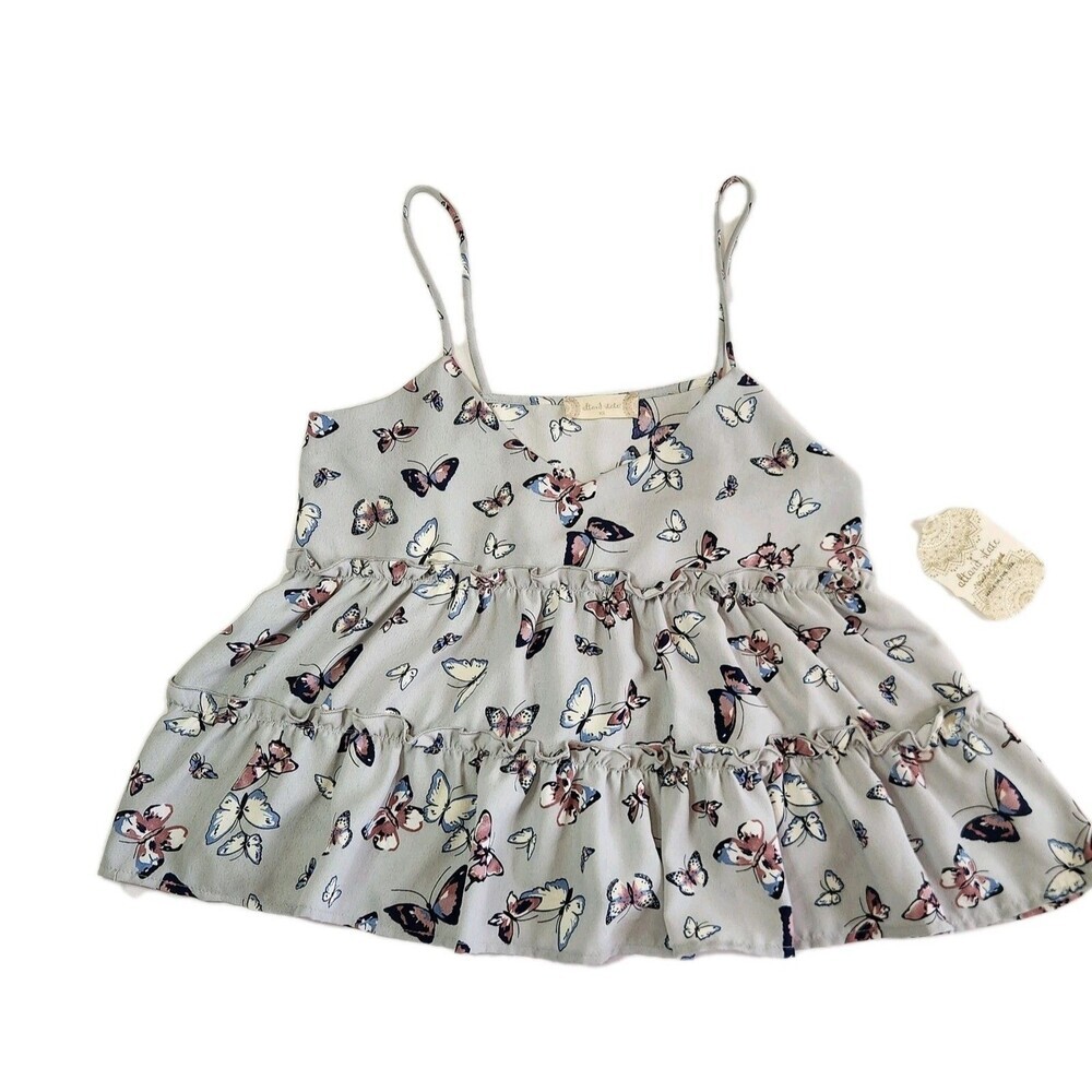Altar’d State – Butterfly Tiered Ruffle Tank Top – Extra Small XS - Picture 2 of 7